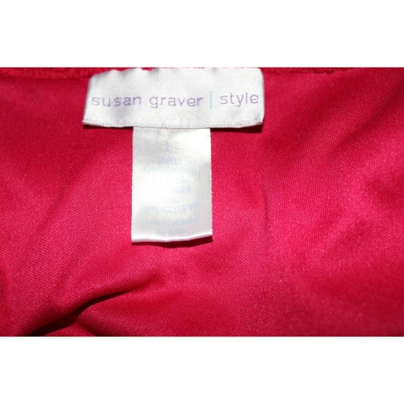 Susan Graver Style Red Lace Tank Top Women's SZ Large Sleeveless Elegant Whimsy - Picture 3 of 5